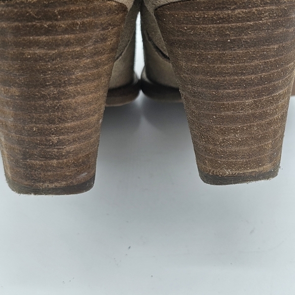 Madewell Sz 6 1/2 Billie Bootie Otter Beige E0192 Tan Zip Up Suede - Picture 10 of 13